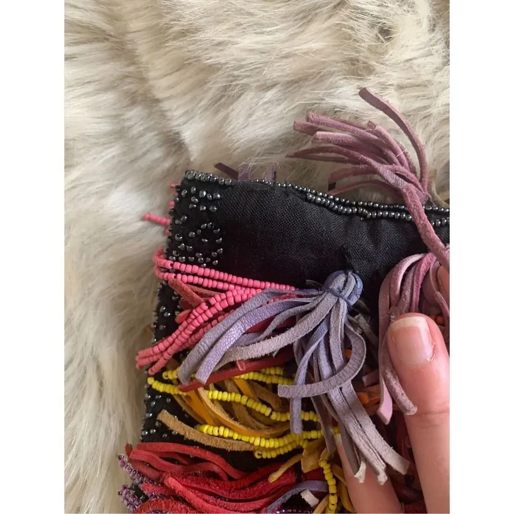 Anthropologie Confetti Fringe Clutch - Picture 3 of 5